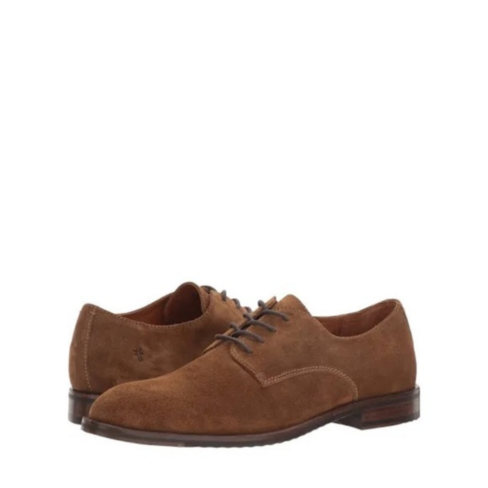 Frye Sam Derby Brown Suede Leather Lace Up Dress Shoes‎